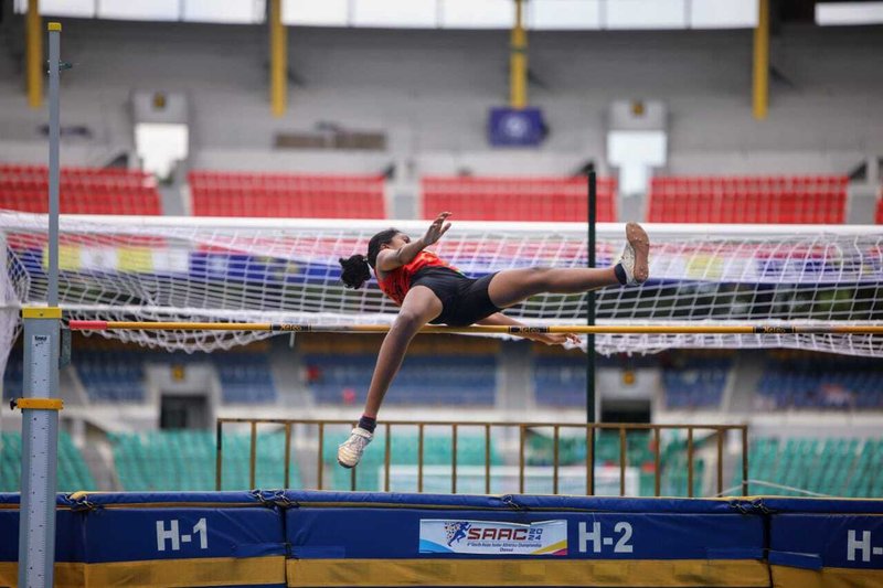 Action from the High jump competition