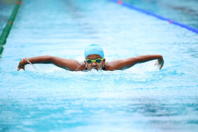 Action from the School boys an girls competition at the AGB Complex Swimming arena on Sunday - CM Trophy