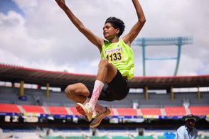 CM Trophy 2024 - Action from the long jump competion at the Jawaharlal Nehru Stadium in Chennai