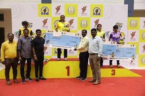 CM Trophy 2024 - Adharshini won the gold medal in the School Girls Badminton singles category (1)