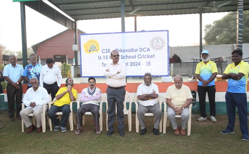 CSK- Thiruvallur DCA U-15 Inter School Tournament 2024-25 was Inaugurated by Shri. B S Reddy, GM, OCF & Shri. N Sivaramakrishnan, Apex Council Member, TNCA