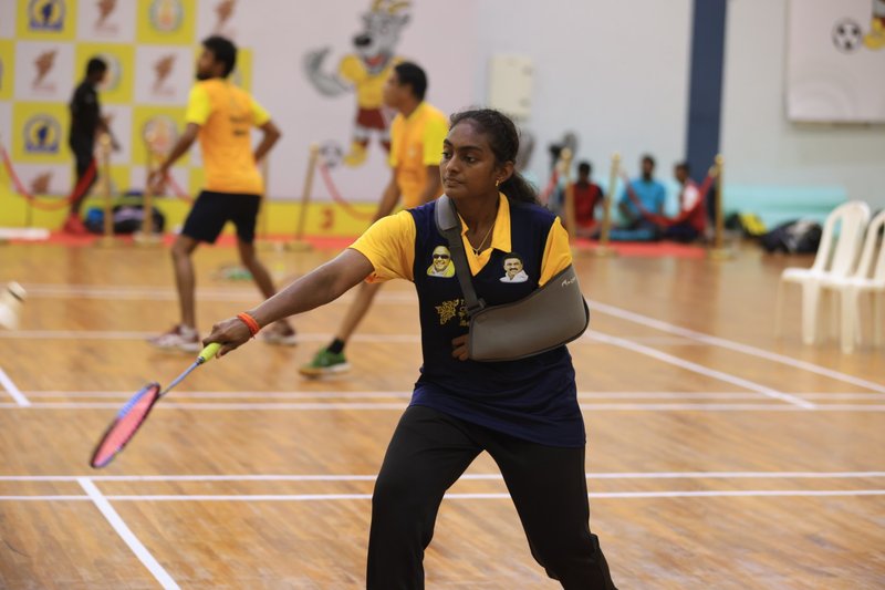 Paralympic silver medallist Thulasimathi Murugesan won gold in badminton women&#x27;s singles and doubles in differently-abled  category on Monday