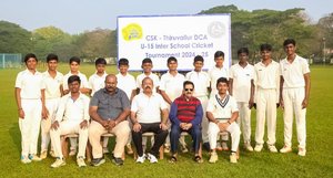 Winners of CSK- Thiruvallur DCA U-15 Inter School Tournament 2024-25 (SBOA-Anna Nagar) with Chief Guest Shri. B S Reddy, GM OCF (TCL) (2)